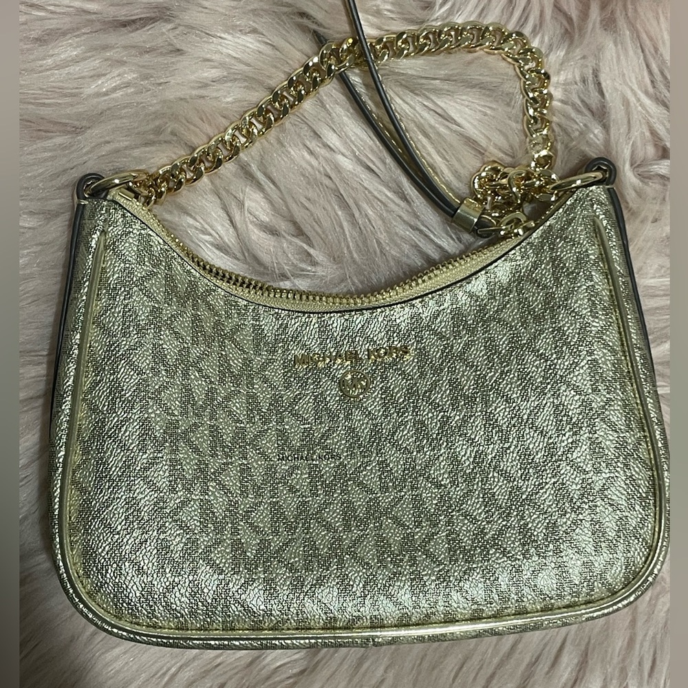 Michael Kors gold shoulder bag